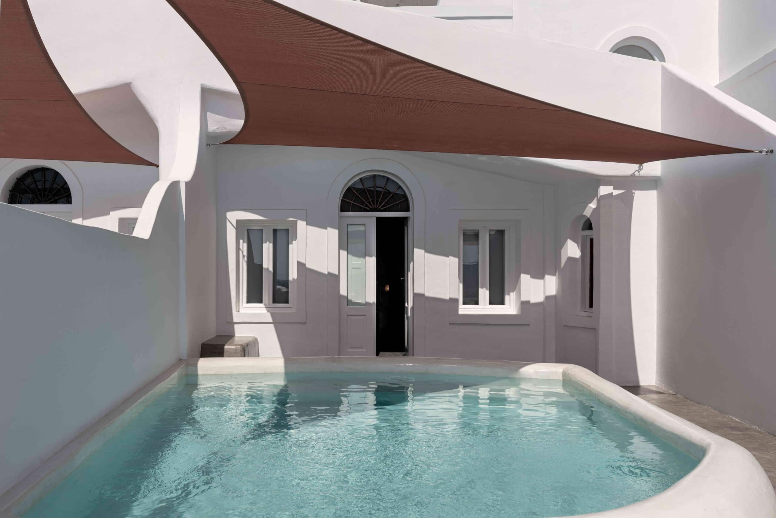 santorini hotel with private plunge pool