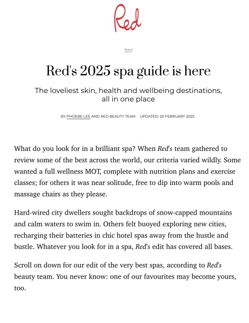 Red's 2025 Spa Guide